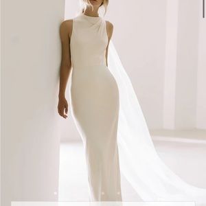 Brand new Shona Joy white high neck long dress